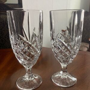 Pair of Godinger Dublin Shannon crystal iced tea glasses